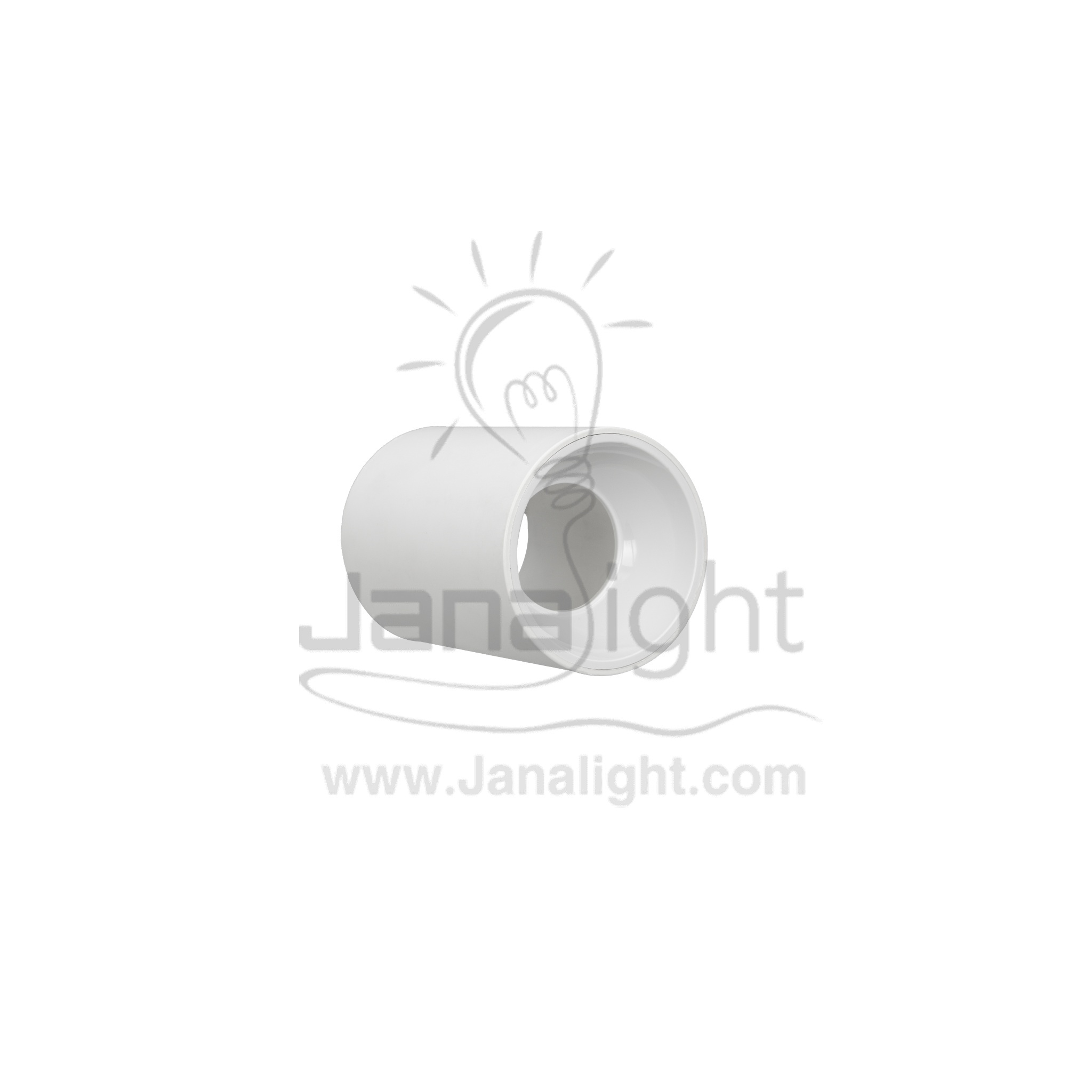 فريم سبوت سلندر فارغ مدور ابيض قلب ابيض بلاستك Cylinder Downlight Frame Plastic White-White